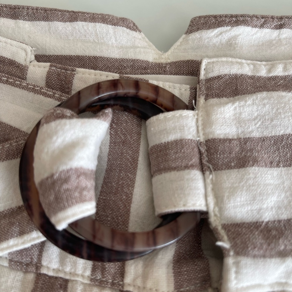 Anthropologie Beige and White Striped Pants - Picture 9 of 13